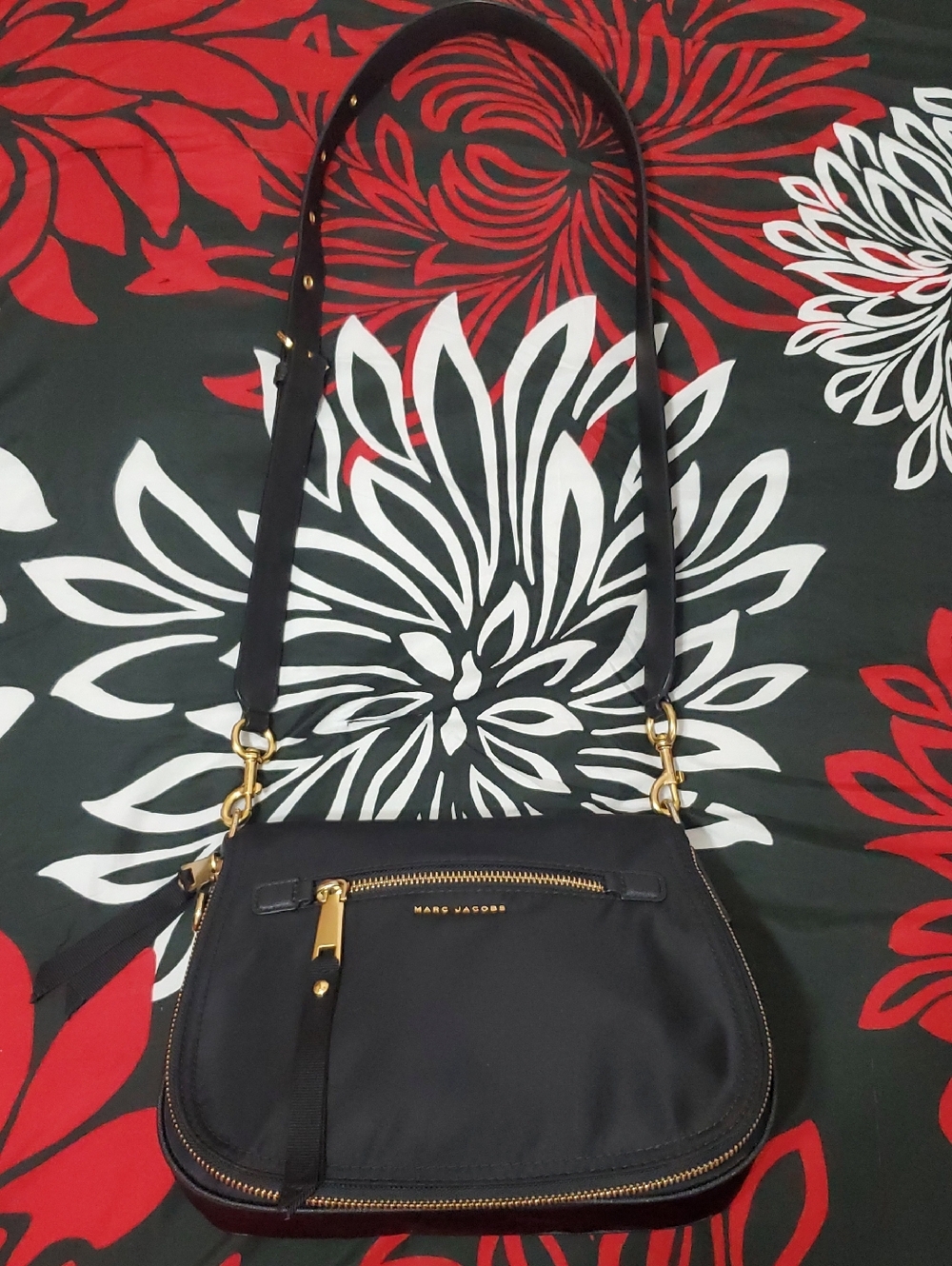 Marc Jacobs Nomad Nylon Black Crossbody Bag with Gold Hardware